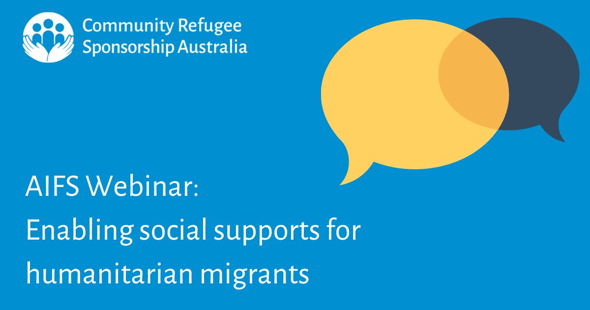 AIFS webinar: Enabling social support for humanitarian migrants