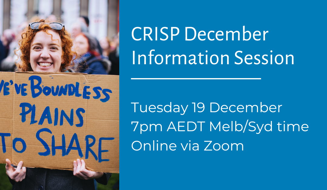 CRSA’s Progams – CRISP December Information Session